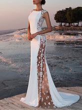 Load image into Gallery viewer, Women Sexy Lace Hollow Sleeveless Fishtail Evening Dress