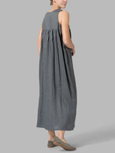 Load image into Gallery viewer, Simple Solid Color Cotton And Linen Women&#39;S Dress