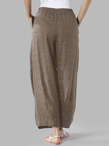 Cotton And Linen Casual Commuter Women'S Trousers