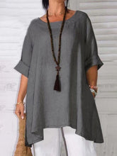 Load image into Gallery viewer, Loose Solid Color Cotton And Linen Women'S Top