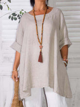 Load image into Gallery viewer, Loose Solid Color Cotton And Linen Women'S Top