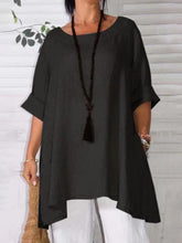 Load image into Gallery viewer, Loose Solid Color Cotton And Linen Women'S Top
