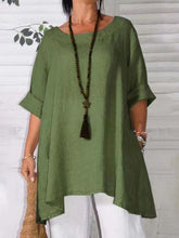Load image into Gallery viewer, Loose Solid Color Cotton And Linen Women'S Top