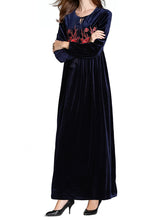 Load image into Gallery viewer, Women&#39;S Embroidered Ethnic Style Slim Long-Sleeved Dress