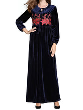 Load image into Gallery viewer, Women&#39;S Embroidered Ethnic Style Slim Long-Sleeved Dress