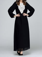 Load image into Gallery viewer, Women&#39;S Round Neck Lace Long Sleeve Loose Long Dress