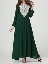 Load image into Gallery viewer, Women&#39;S Round Neck Lace Long Sleeve Loose Long Dress