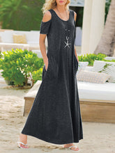 Load image into Gallery viewer, Women Plain Short Sleeve Pocket Maxi Dress