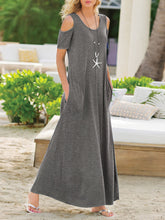 Load image into Gallery viewer, Women Plain Short Sleeve Pocket Maxi Dress