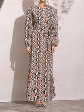 Load image into Gallery viewer, Autumn And Winter Long-Sleeved Snakeskin Print Dress