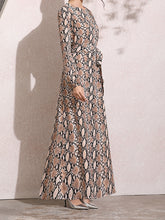 Load image into Gallery viewer, Autumn And Winter Long-Sleeved Snakeskin Print Dress