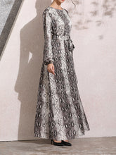 Load image into Gallery viewer, Autumn And Winter Long-Sleeved Snakeskin Print Dress