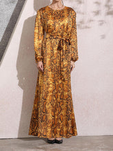 Load image into Gallery viewer, Autumn And Winter Long-Sleeved Snakeskin Print Dress