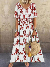 Load image into Gallery viewer, Cotton And Linen Retro Print Popular Women&#39;S Dress