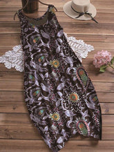 Load image into Gallery viewer, Ethnic Holiday Printing Round Neck Sleeveless Casual Dress