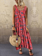 Load image into Gallery viewer, Ethnic Holiday Printing Round Neck Sleeveless Casual Dress