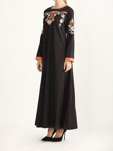 Ethnic Style Embroidered Waist Slimming Long Dress