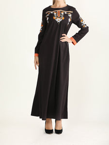 Ethnic Style Embroidered Waist Slimming Long Dress