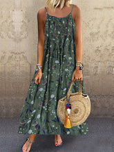 Load image into Gallery viewer, Flower Printed Suspender Dresses Holiday Beach Midi Dress