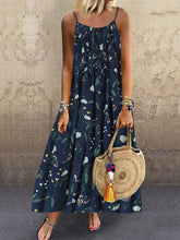 Load image into Gallery viewer, Flower Printed Suspender Dresses Holiday Beach Midi Dress