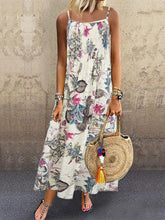 Load image into Gallery viewer, Flower Printed Suspender Dresses Holiday Beach Midi Dress