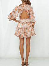 Load image into Gallery viewer, Sweet Chiffon Printed V-Neck Ruffle Mini Dress