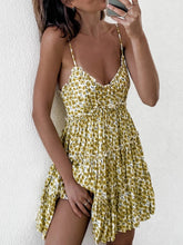 Load image into Gallery viewer, Floral Print Sweet Sling Mini Dress