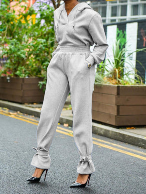 Solid Color Casual Hooded Sweatshirt Loose Two-piece Suit