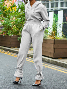 Solid Color Casual Hooded Sweatshirt Loose Two-piece Suit