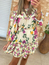 Load image into Gallery viewer, Casual Printed One-Shoulder Long Sleeve Dress