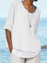 Load image into Gallery viewer, All-Match Literary Ladies Cotton And Linen T-Shirt