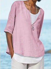 Load image into Gallery viewer, All-Match Literary Ladies Cotton And Linen T-Shirt