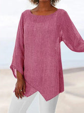 Load image into Gallery viewer, Irregular Hem Cotton And Linen Women'S Top