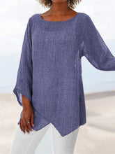 Load image into Gallery viewer, Irregular Hem Cotton And Linen Women'S Top