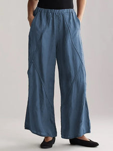 Cotton And Linen Casual Loose Women'S Wide-Leg Pants