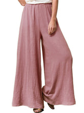 Load image into Gallery viewer, Cotton And Linen Comfortable Solid Color Women&#39;S Wide-Leg Pants