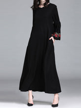 Load image into Gallery viewer, Fashionable Embroidered Flared Sleeve Dress