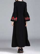 Load image into Gallery viewer, Fashionable Embroidered Flared Sleeve Dress