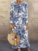 Load image into Gallery viewer, Printed Cotton And Linen Women&#39;S Dress