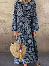 Load image into Gallery viewer, Printed Cotton And Linen Women&#39;S Dress