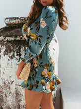 Load image into Gallery viewer, Fashion Printed V-Neck Elastic Waist Casual Dress