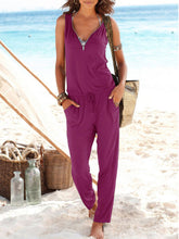 Load image into Gallery viewer, Simple Solid Color Zipper Vest Casual Jumpsuit