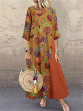 Load image into Gallery viewer, Bohemian women&#39;s dress with cotton and linen print