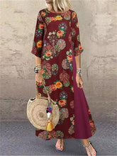 Load image into Gallery viewer, Bohemian women&#39;s dress with cotton and linen print