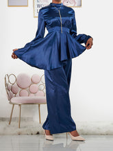 Load image into Gallery viewer, Summer Wide Leg Pants Dress Imitation Silk Suit