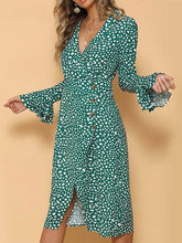 Load image into Gallery viewer, Sexy Floral V-Neck Flared Sleeve Print Slim Dress