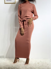 Load image into Gallery viewer, Casual Solid Color Knitted Cotton Dress Suit