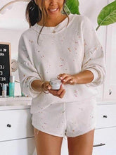 Load image into Gallery viewer, Simple Round Neck Long Sleeve Printed Casual Loose Two Piece Set