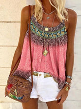 Load image into Gallery viewer, Women Bohemian Beach Loose Print Tank Top