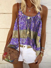 Load image into Gallery viewer, Women Bohemian Floral Stitching Tank Top